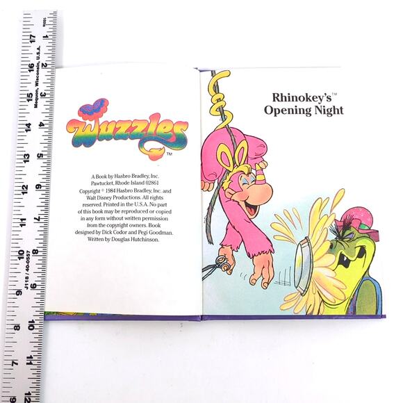 WUZZLES Rhinokey’s Opening Night Hardcover Book Vintage 1984 Disney Hasbro - Picture 3 of 4